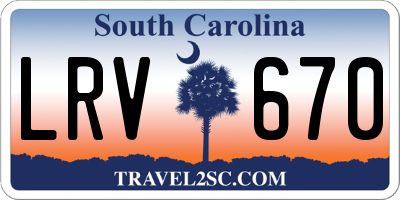 SC license plate LRV670
