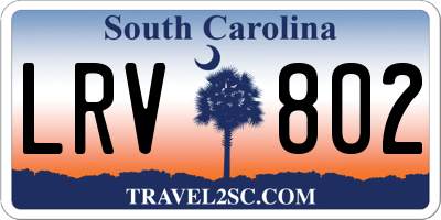 SC license plate LRV802