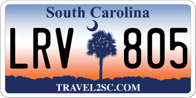 SC license plate LRV805