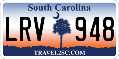 SC license plate LRV948