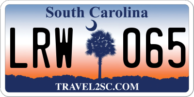 SC license plate LRW065