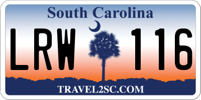 SC license plate LRW116