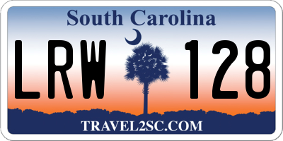 SC license plate LRW128
