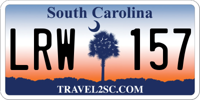 SC license plate LRW157