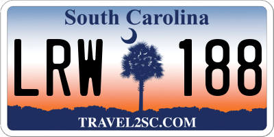 SC license plate LRW188