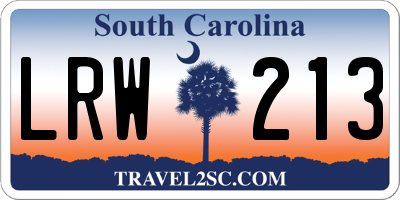 SC license plate LRW213