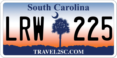 SC license plate LRW225
