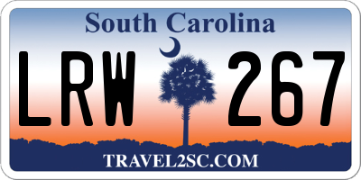 SC license plate LRW267