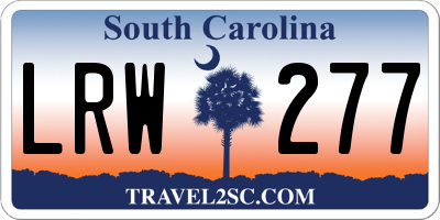 SC license plate LRW277