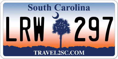 SC license plate LRW297