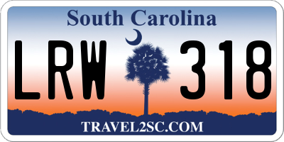 SC license plate LRW318