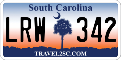 SC license plate LRW342