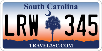 SC license plate LRW345
