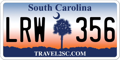SC license plate LRW356