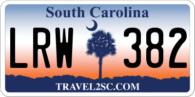 SC license plate LRW382