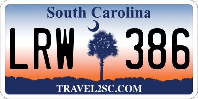 SC license plate LRW386