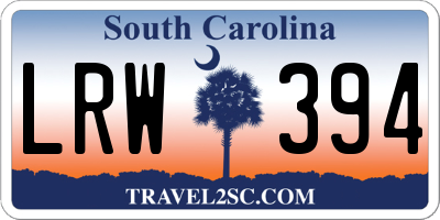 SC license plate LRW394