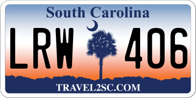 SC license plate LRW406