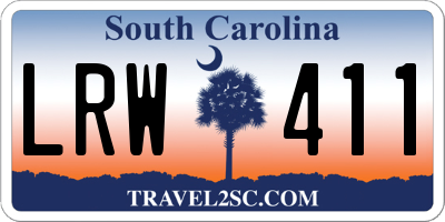 SC license plate LRW411