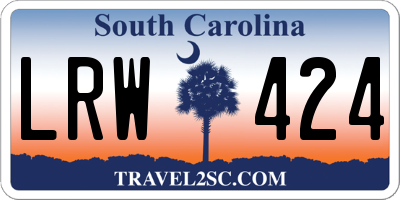 SC license plate LRW424