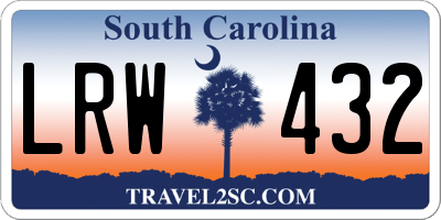 SC license plate LRW432