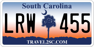 SC license plate LRW455