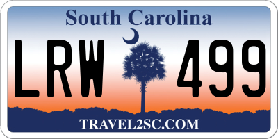 SC license plate LRW499