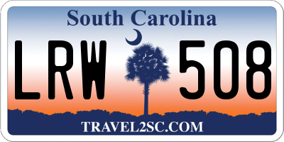 SC license plate LRW508