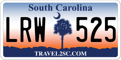 SC license plate LRW525