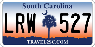 SC license plate LRW527
