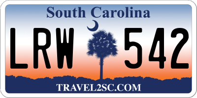 SC license plate LRW542