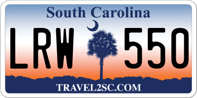 SC license plate LRW550