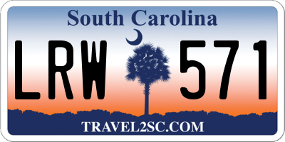 SC license plate LRW571