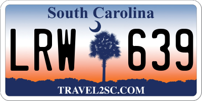 SC license plate LRW639