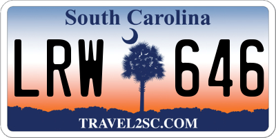 SC license plate LRW646