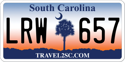 SC license plate LRW657