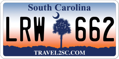 SC license plate LRW662
