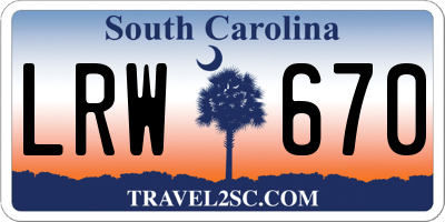 SC license plate LRW670