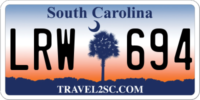 SC license plate LRW694