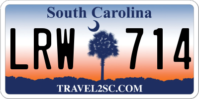 SC license plate LRW714