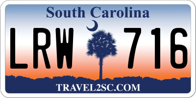 SC license plate LRW716