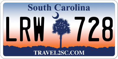 SC license plate LRW728
