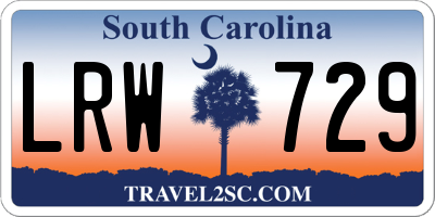 SC license plate LRW729
