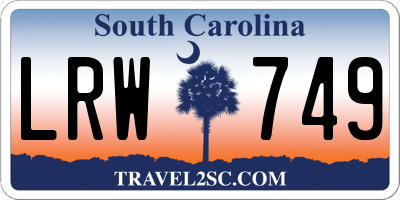 SC license plate LRW749