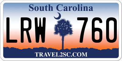 SC license plate LRW760