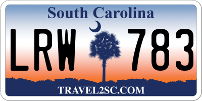 SC license plate LRW783