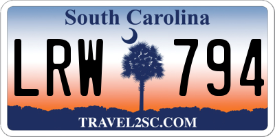 SC license plate LRW794