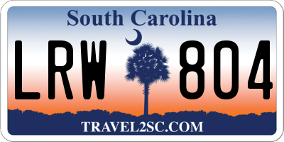 SC license plate LRW804