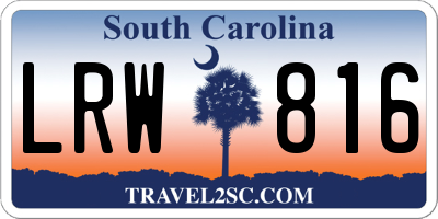SC license plate LRW816