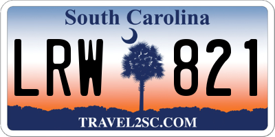 SC license plate LRW821